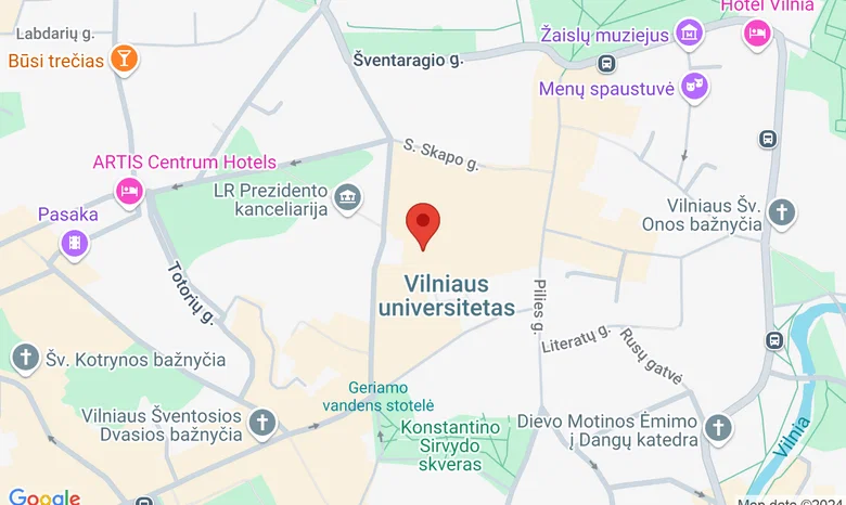 Vilniaus universiteto Filologijos fakultetas žemėlapis