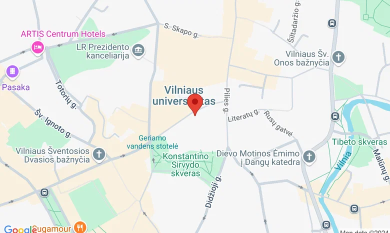 Vilniaus literatų namai žemėlapis