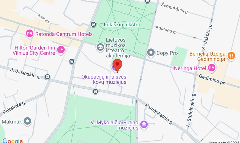 Okupacijų ir laisvės kovų (KGB) muziejus žemėlapis