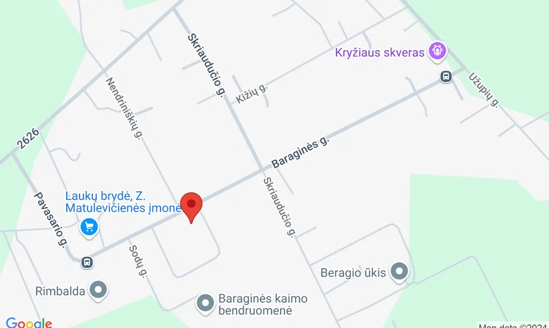 Baraginės kaimo aikštė žemėlapis