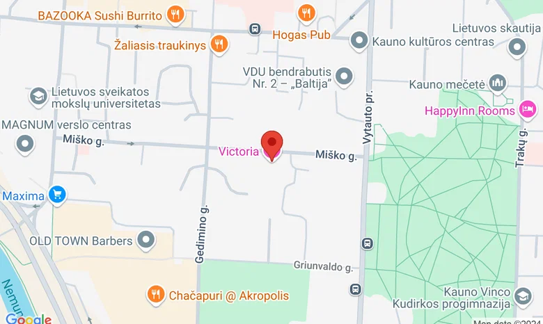 Viešbutis Victoria hotel Kaunas žemėlapis