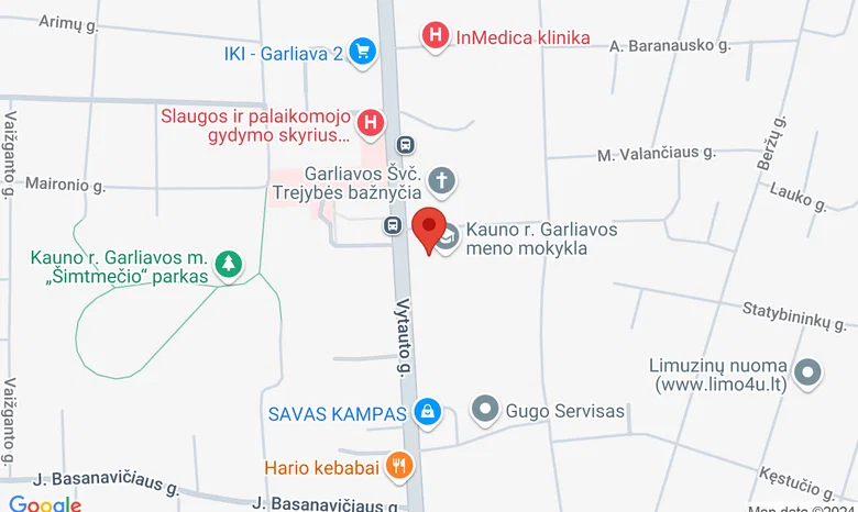 Kauno rajono meno mokykla (Vytauto g. 54, Garliava) žemėlapis