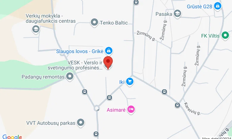 Verslo ir svetingumo profesinės karjeros centras žemėlapis