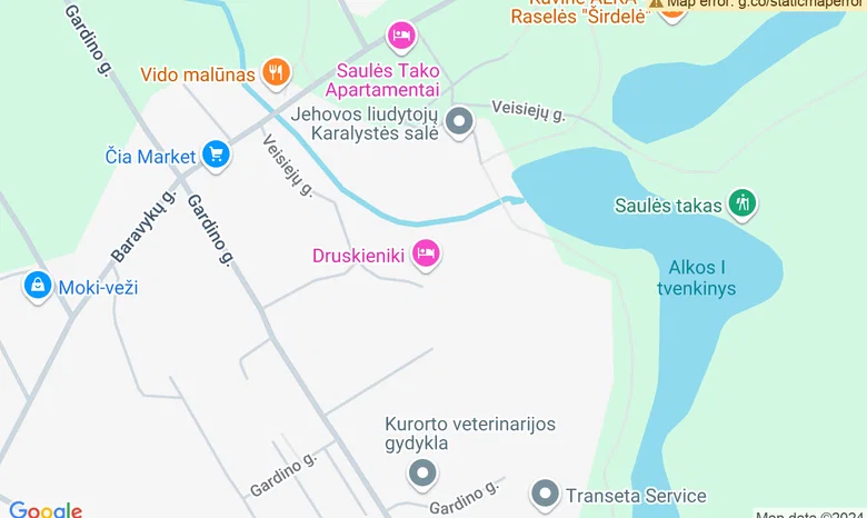 Druskonio ežero pakrantė žemėlapis