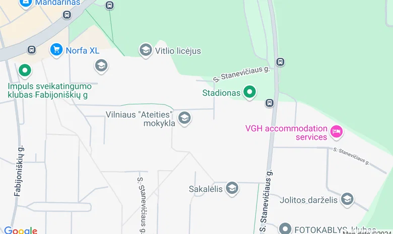 Vilniaus Ateities mokyklos stadionas žemėlapis