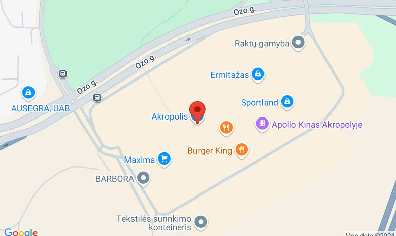 Knygynas PEGASAS, Vilniaus PC Akropolis, II aukštas žemėlapis