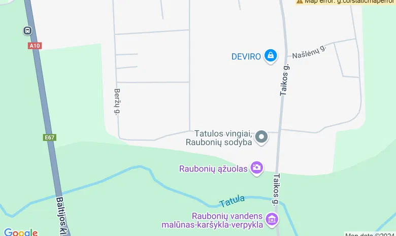 Raubonių vandens malūnas ir vilnų karšykla-verpykla žemėlapis