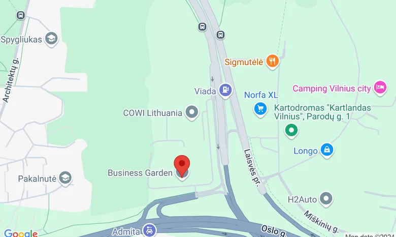 Business Garden Vilnius. A korpusas.  žemėlapis