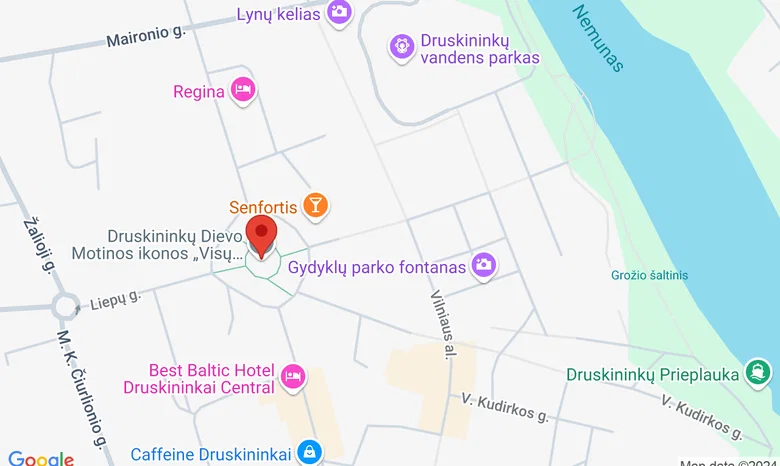 Druskininkų Dievo Motinos ikonos „Visų liūdinčiųjų Džiaugsmas“ cerkvė žemėlapis