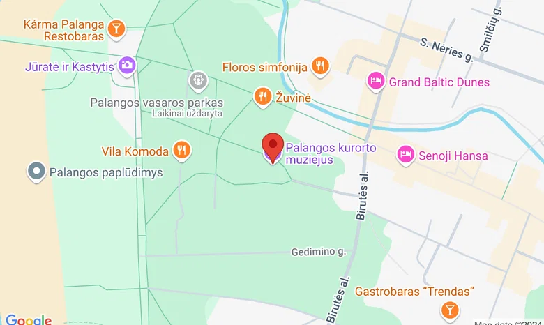 Aikštelės prie Palangos kurorto muziejaus žemėlapis