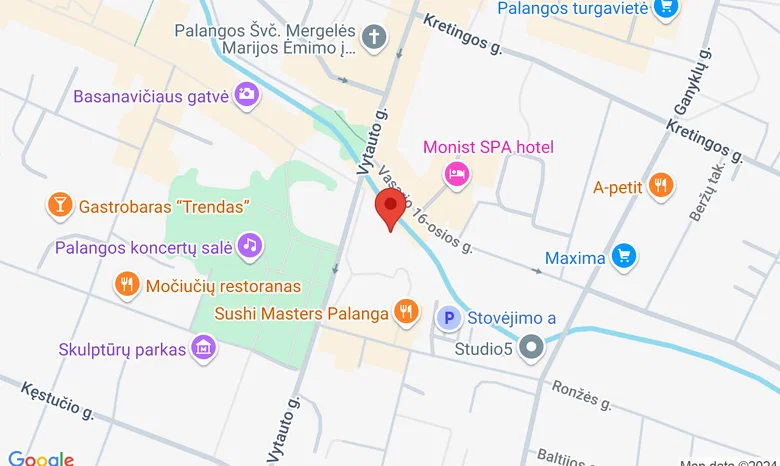 Palangos Rąžės terasa. Vytauto g. 84, Palanga žemėlapis