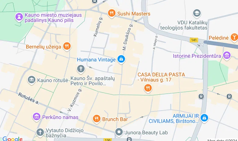 Senamiesčio vyninė žemėlapis