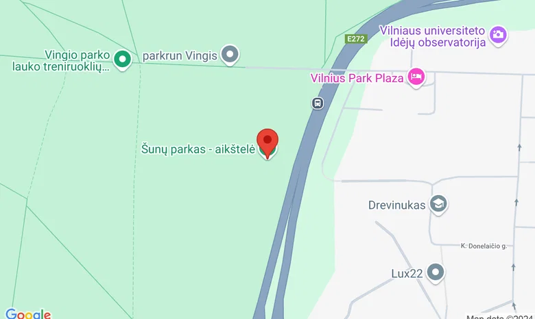 Vingio parko šunų aikštelė žemėlapis