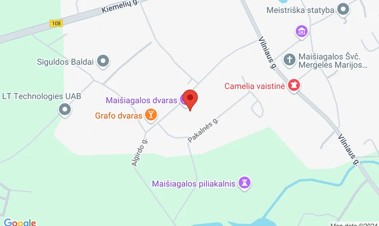 Maišiagalos dvaras žemėlapis