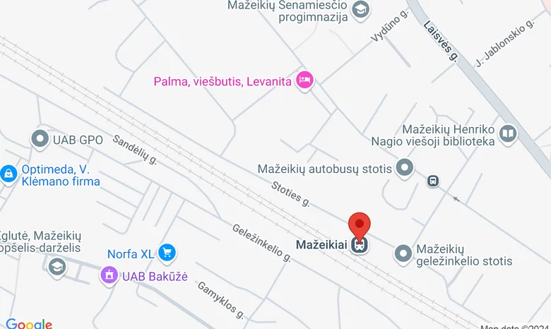 Mažeikių geležinkelio stotis žemėlapis