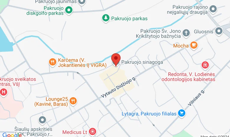 Pakruojo sinagoga, Pakruojis žemėlapis