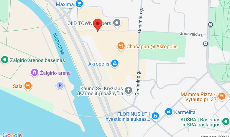 Hexa Cinema Kaunas žemėlapis