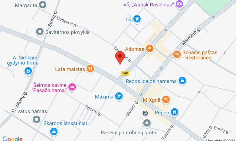 Marcelijaus Martinaičio biblioteka, Raseiniai žemėlapis