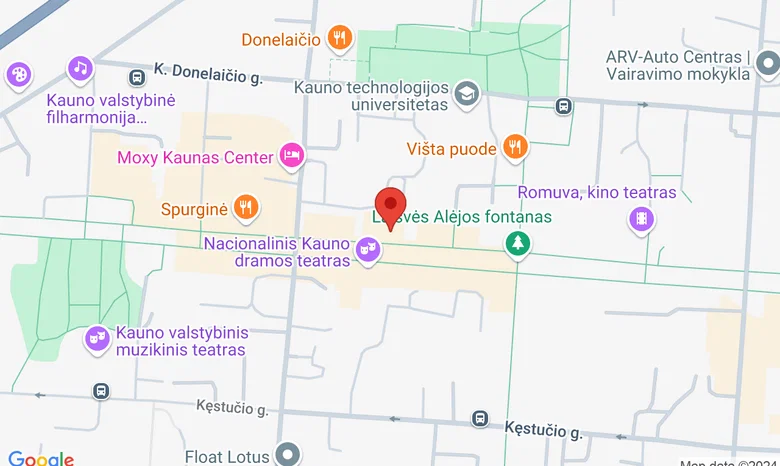 Viešbutis ,,Kaunas" Laisvės al. 74 žemėlapis