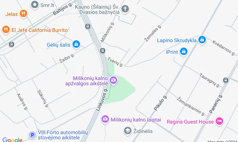 Šilainių apžvalgos aikštelė žemėlapis