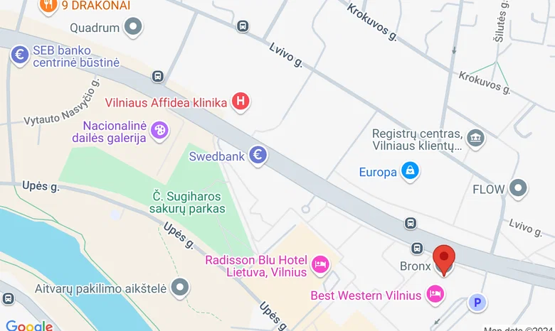 BRONX biliardo klubas žemėlapis