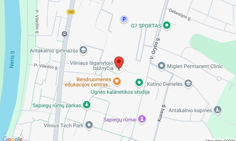 VIlniaus Išganytojo bažnyčia žemėlapis