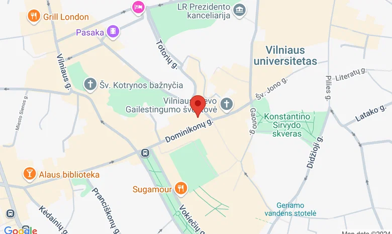 Vilniaus Šventosios Dvasios Bažnyčia žemėlapis