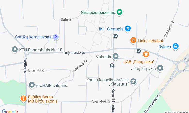 Kauno jogos studijos Dainavos filialas žemėlapis