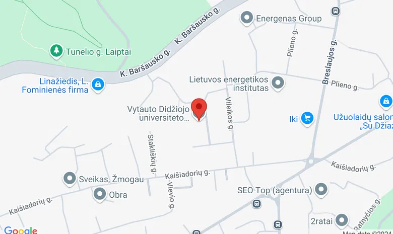 VDU Gamtos mokslų fakultetas žemėlapis