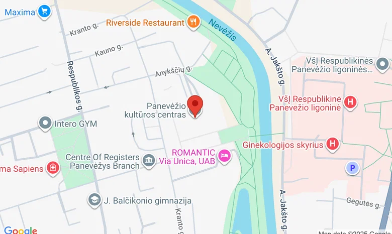 Panevėžio kultūros centras žemėlapis
