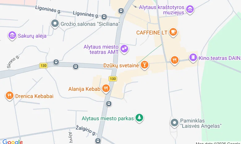 Prie Sausio 13-osios aukoms atminti skirto kryžiaus Miesto sode žemėlapis