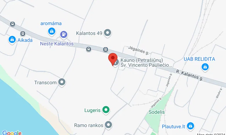 Kauno šv. Vincento Pauliečio (Petrašiūnų) parapija žemėlapis