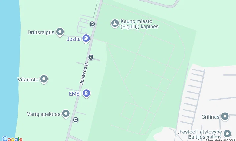 Jonavos gatvės kapinės žemėlapis