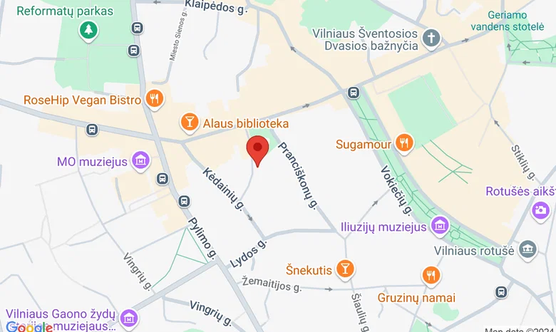 Vilniaus Švč. M. Marijos Ėmimo į dangų bažnyčia žemėlapis