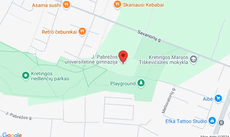 Kretingos Jurgio Pabrėžos gimnazija žemėlapis