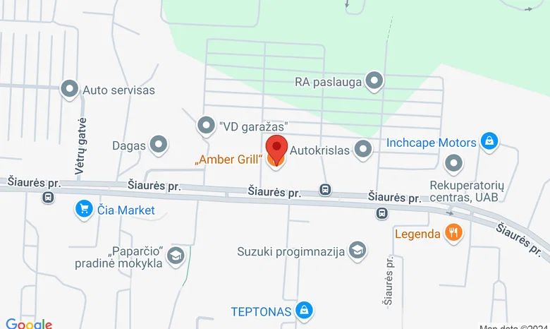 Amber grill restoranas žemėlapis