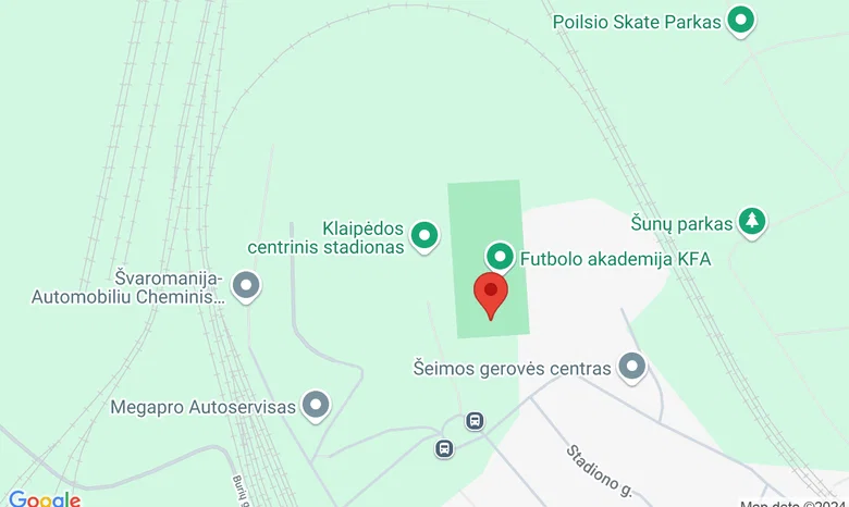 Klaipėdos dirbtinės dangos stadionas žemėlapis