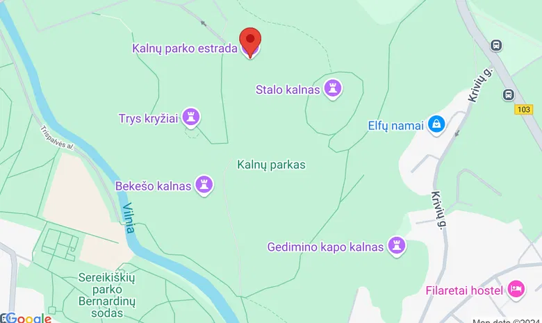 Kalnų parko estrada žemėlapis