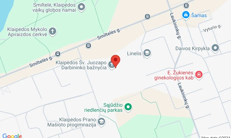 Klaipėdos Šv. Juozapo Darbininko bažnyčia žemėlapis