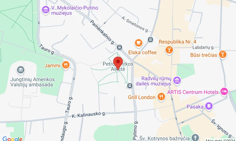 Petro Cvirkos Aikštė žemėlapis