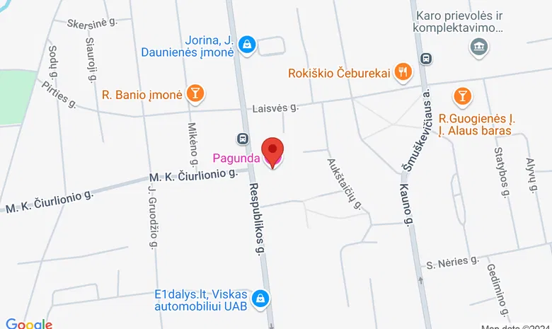 Kavinė "Pagunda" Respublikos g. 45A, Rokiškis žemėlapis