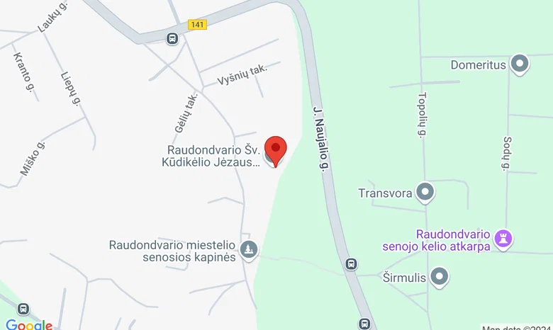 Raudondvario Šv. Kūdikėlio Jėzaus Teresės bažnyčia žemėlapis