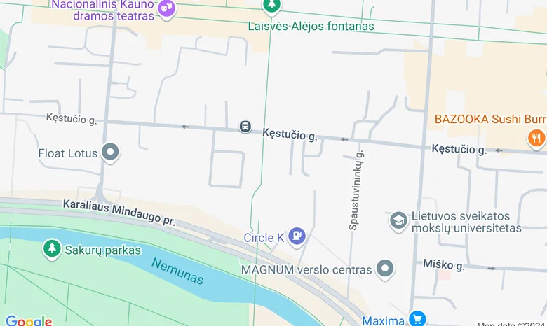 Konferencijų salė Kauno miesto centre žemėlapis