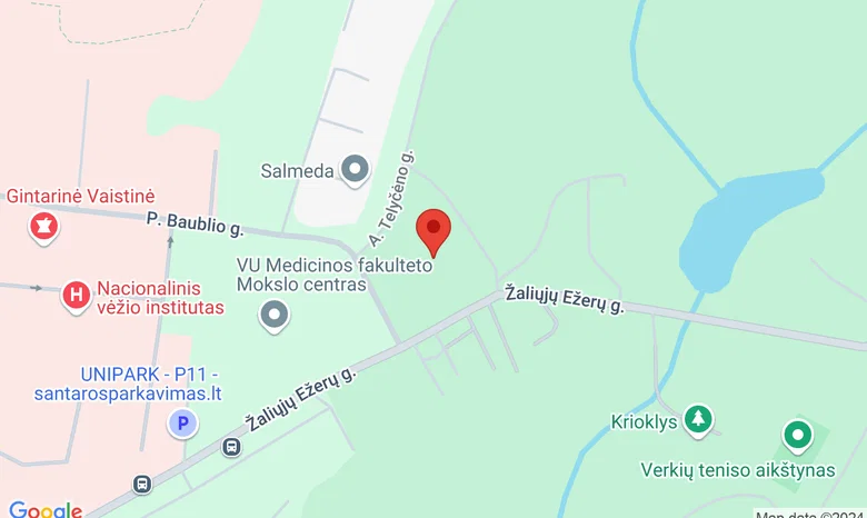 Žaliųjų ežerų 14 žemėlapis