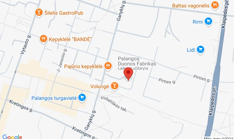 Palangos Duonos Fabrikas žemėlapis