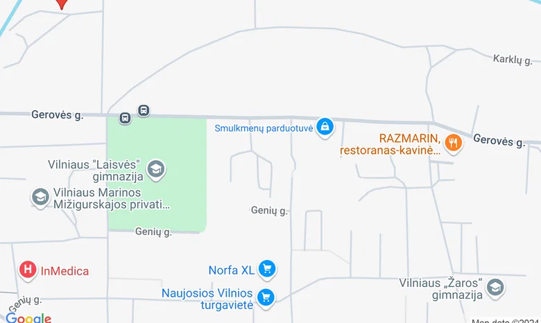 Gerovės parkas, Naujoji Vilnia žemėlapis