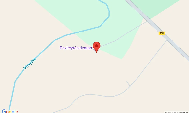 Pavirvytės dvaras žemėlapis