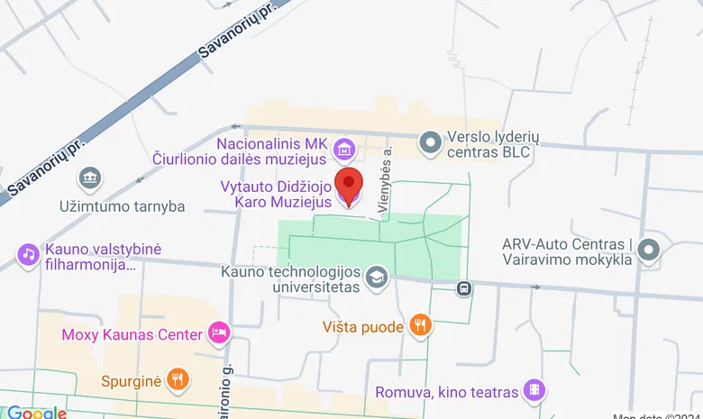 Vytauto Didžiojo karo muziejus žemėlapis