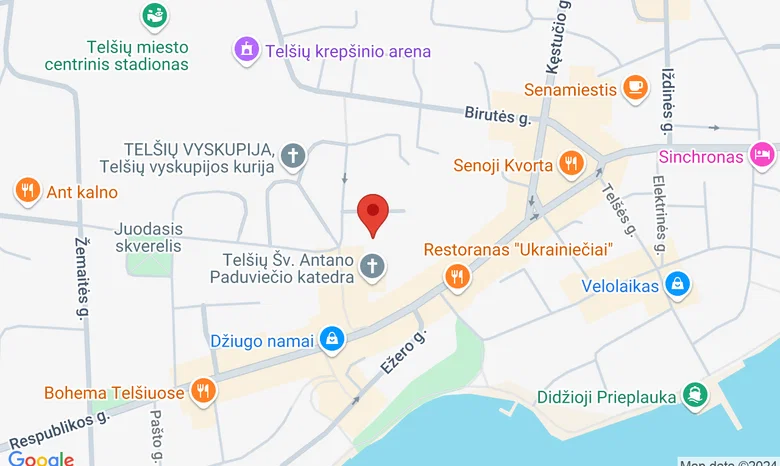 Telšių kunigų seminarijos salė (Katedros a. 6, Telšiai) žemėlapis