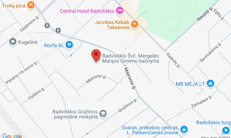 Radviliškio Šv. Mergelės Marijos gimimo bažnyčia žemėlapis